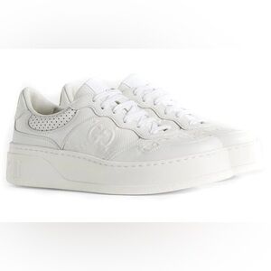 GUCCI GG EMBOSSED SNEAKERS, WOMENS, SIZE 39